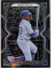 2022 Panini Chronicles - Obsidian Mookie Betts #51 Electric Etch Carolina Blue