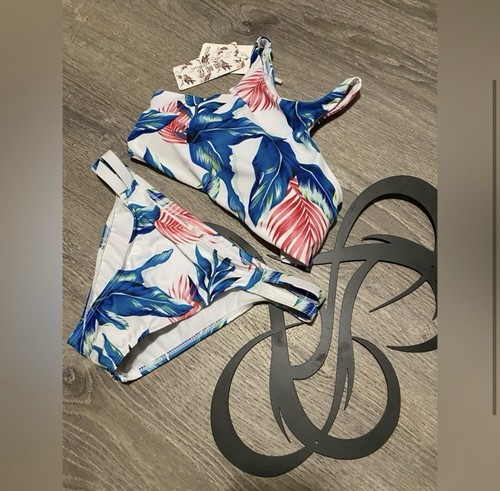 Conjunto de natación de bikini de verano tropical con tirantes espalda deportiva para niñas - Imagen 2 de 5