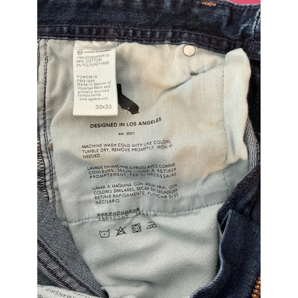 Pantalones de mezclilla ajustados modernos Tellis de AG Adriano Goldschmied para hombre talla 33x33 lavado oscuro Foto 4 de 4