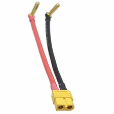 XT60 female to 4mm motor banana cross bullet right angle 12AWG 6" Wire battery