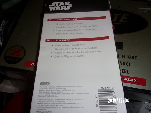 New Disney STAR WARS Force Awakens Hard Shell Case iPhone 6 (Opened box) Torn - Picture 2 of 2