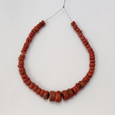 Genuine Red Coral Beads Vintage 100%Natural Italian Sea Coral