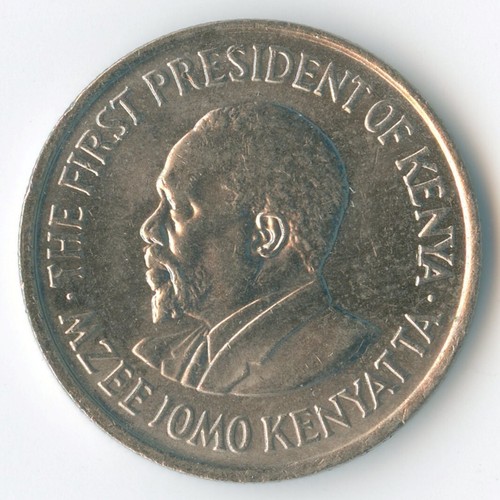 Kenya 1978 50 Cents KM# 13 Cu-Ni Coat of Arms Lions Shield Mzee Jomo Kenyatta - Picture 3 of 3
