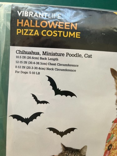NEW HALLOWEEN PET Dog Cat PIZZA Costume Size XS Extra Small NEW NIP - Picture 2 of 3