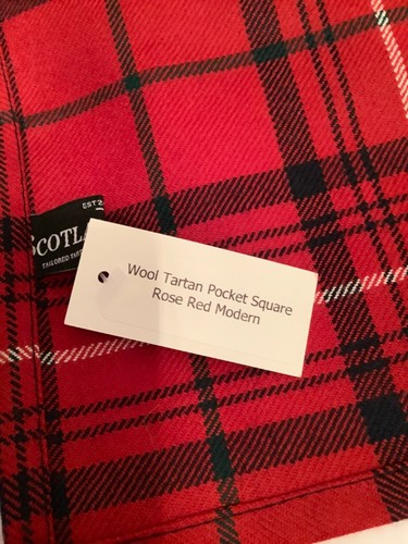 NEW Scotland Shop Wool Tartan Pocket Square - Choice of 3 Plaids - 11” x 11” - Picture 4 of 6