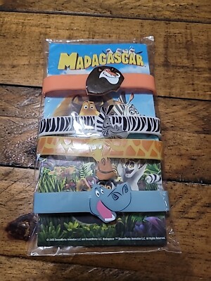 Madagascar Movie Premiere Set of 4 Rubber Wrist Bands NEW in Package Alex Melman