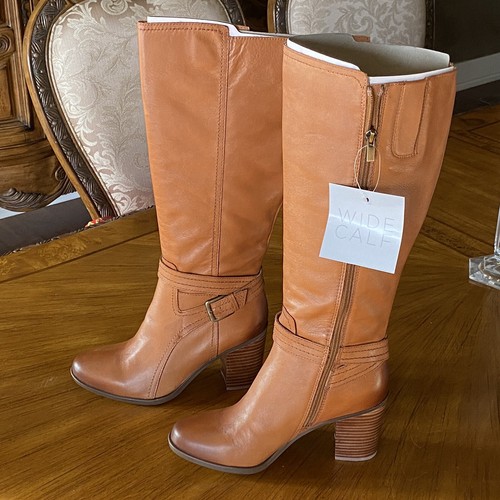 NIB - Naturalizer Kelsey Boots Maple Wide Calf 8.5 Size 8-1/2 Leather High Heel | eBay