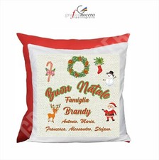 Cuscino Quadrato di Natale con Nomi personalizzati idea regalo natalizia