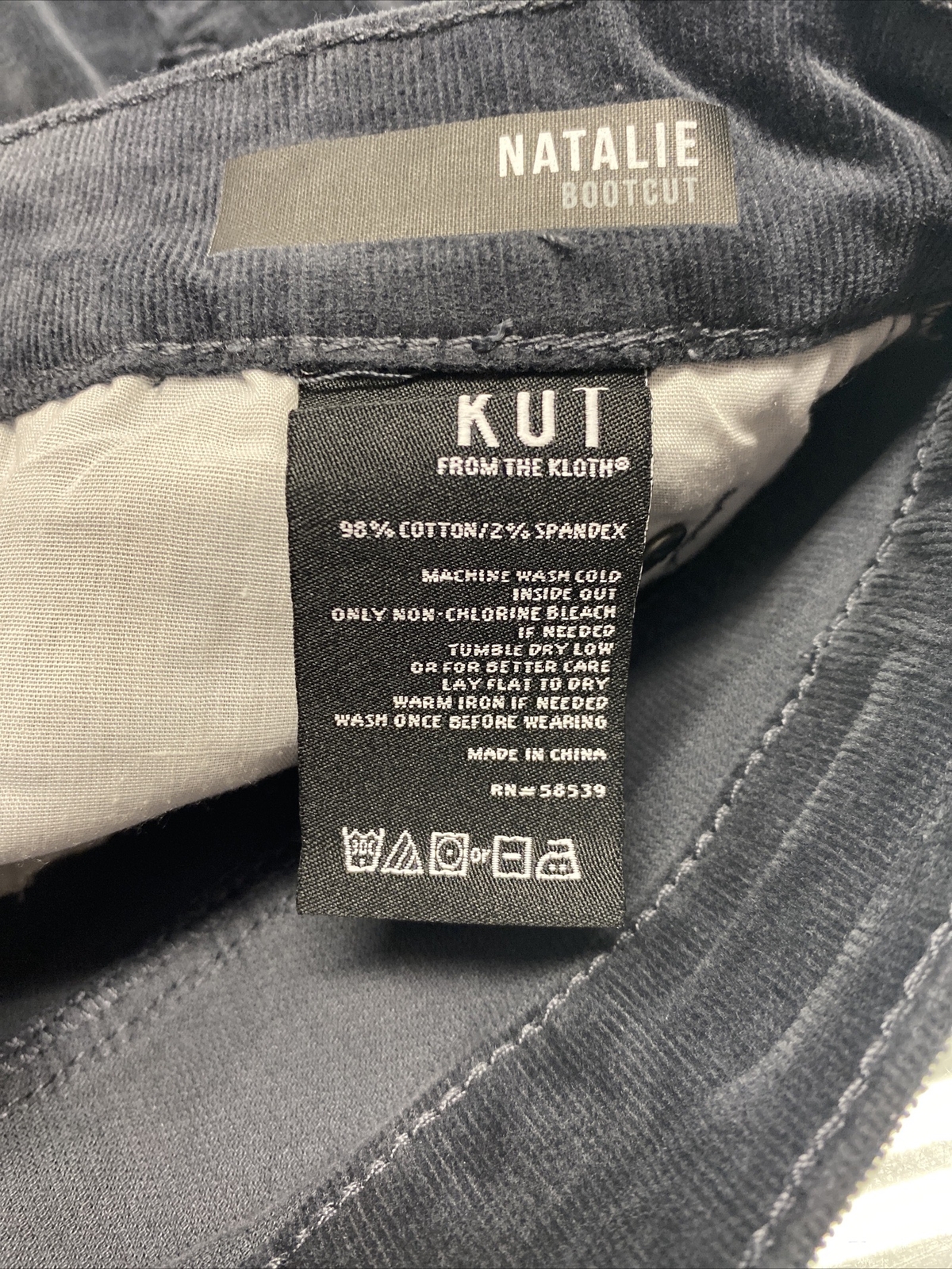 KUT Bootcut Corduroy Jeans for Women Jeans Pebble Size 12. New With Tags.