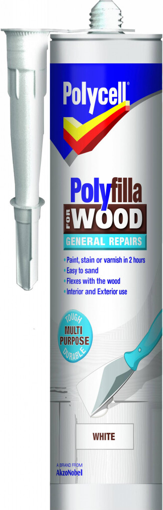 Polycell Polyfilla for Wood General Repairs Tube Filler - 480g - WHITE
