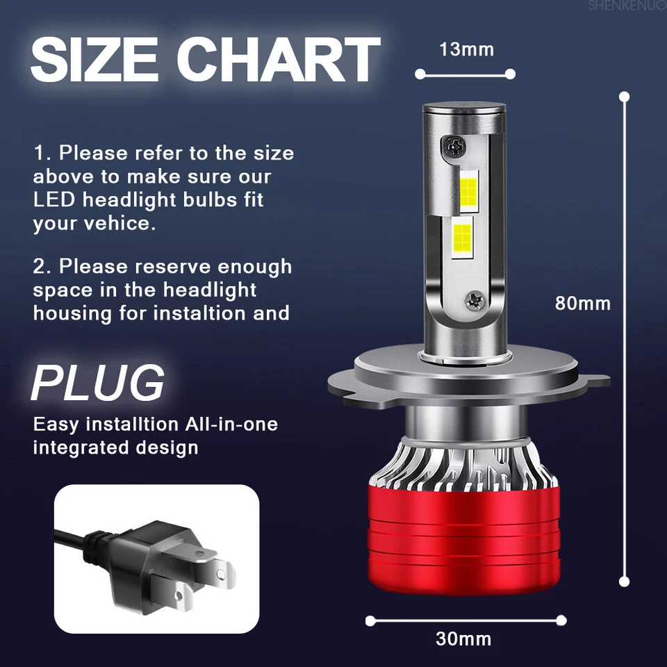 Apto para Chevy Bel Air 54-59 Faros LED de 7 pulgadas Luces de haz alto/bajo Foto 2 de 4
