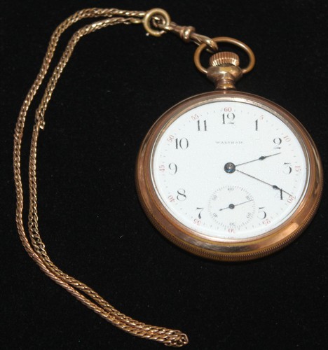 Vtg Waltham Broadway Model 1877, 18s 7j Gold Filled Pocket Watch AS IS FREE SHIP
