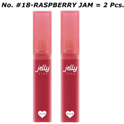 4X New 4U2-Jelly Lip Tint Last All Day Shine Moisture Lip Gloss Color #17-Coco B - Picture 3 of 8