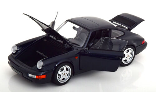 1:18 Norev Porsche 911 (964) Carrera 4 cupé 1990 azul oscuro metálico - Imagen 4 de 8