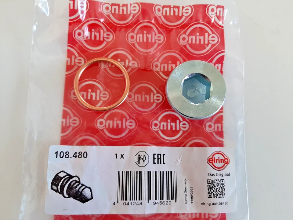 Mercedes Benz сливная пробка масла 24 мм 61-89 220,230,250,280,390,450,560 - (Elring) - Изображение 2 из 4