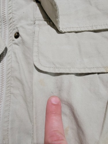 Vintage Woolrich Vest Men's Size Large Tan Hiking Fishing Cargo Pockets See Pics - Picture 12 of 13