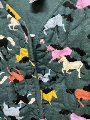 hanna andersson Toddler Size US 5 Girls Quilted Button Up Shacket UNICORN 🦄 - Picture 4 of 11