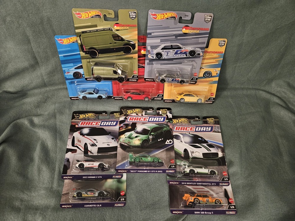 Hot Wheels, Car Culture, Deutschland Design & Race Day Sets, 2 Complete Sets
