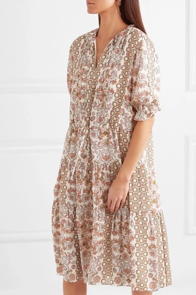 Abito Tory Burch Serena in seta Hicks Garden 12 coulisse
