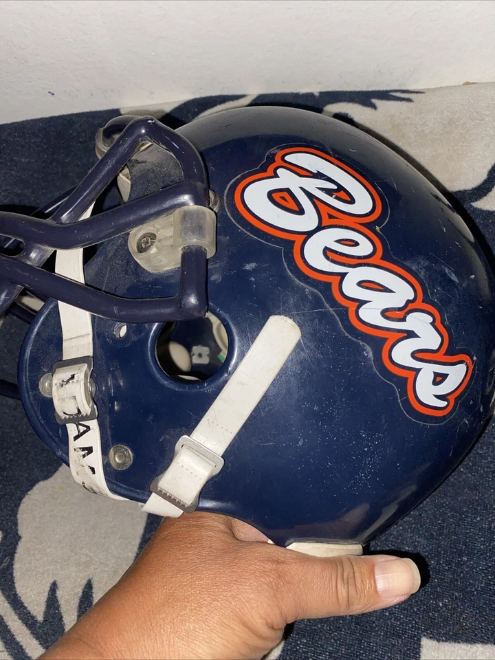 Antigo 2000 Riddell VSR tamanho completo personalizado logotipo Chicago Bears capacete de futebol juvenil P - Imagem 4 de 4