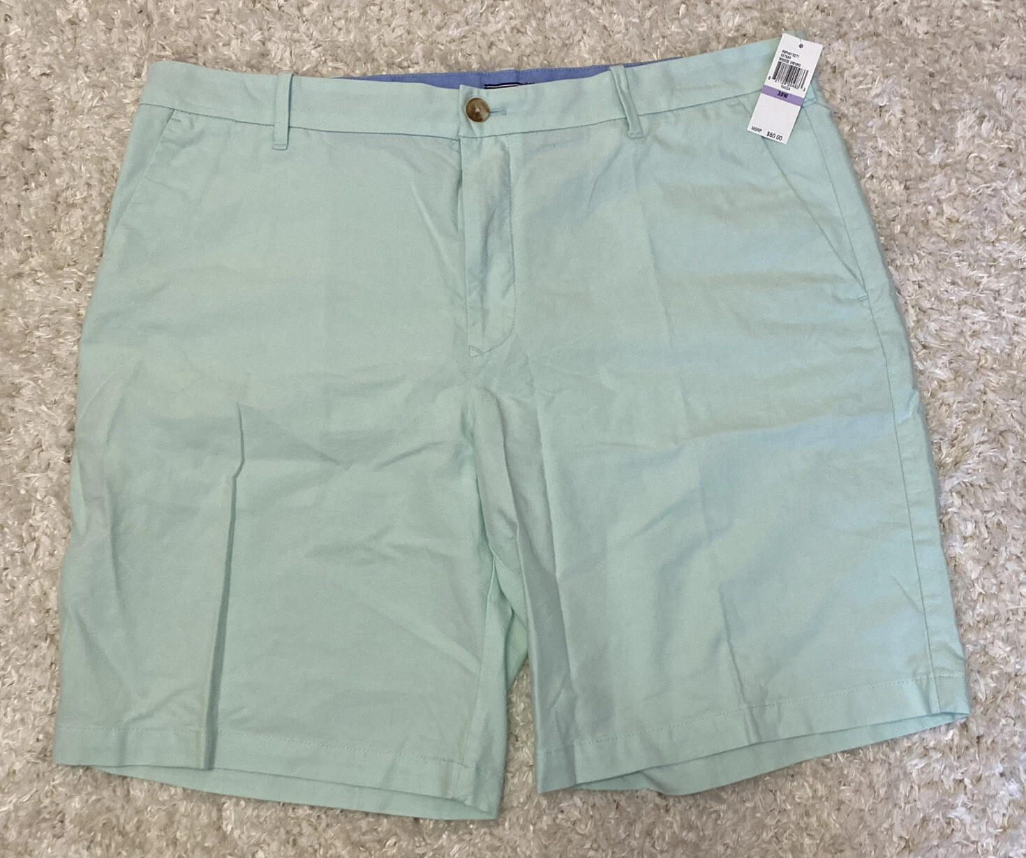 NWT IZOD "Yucca", Flat Front, Sport Flex, Breeze Oxford Shorts - sz 38 x 9.5