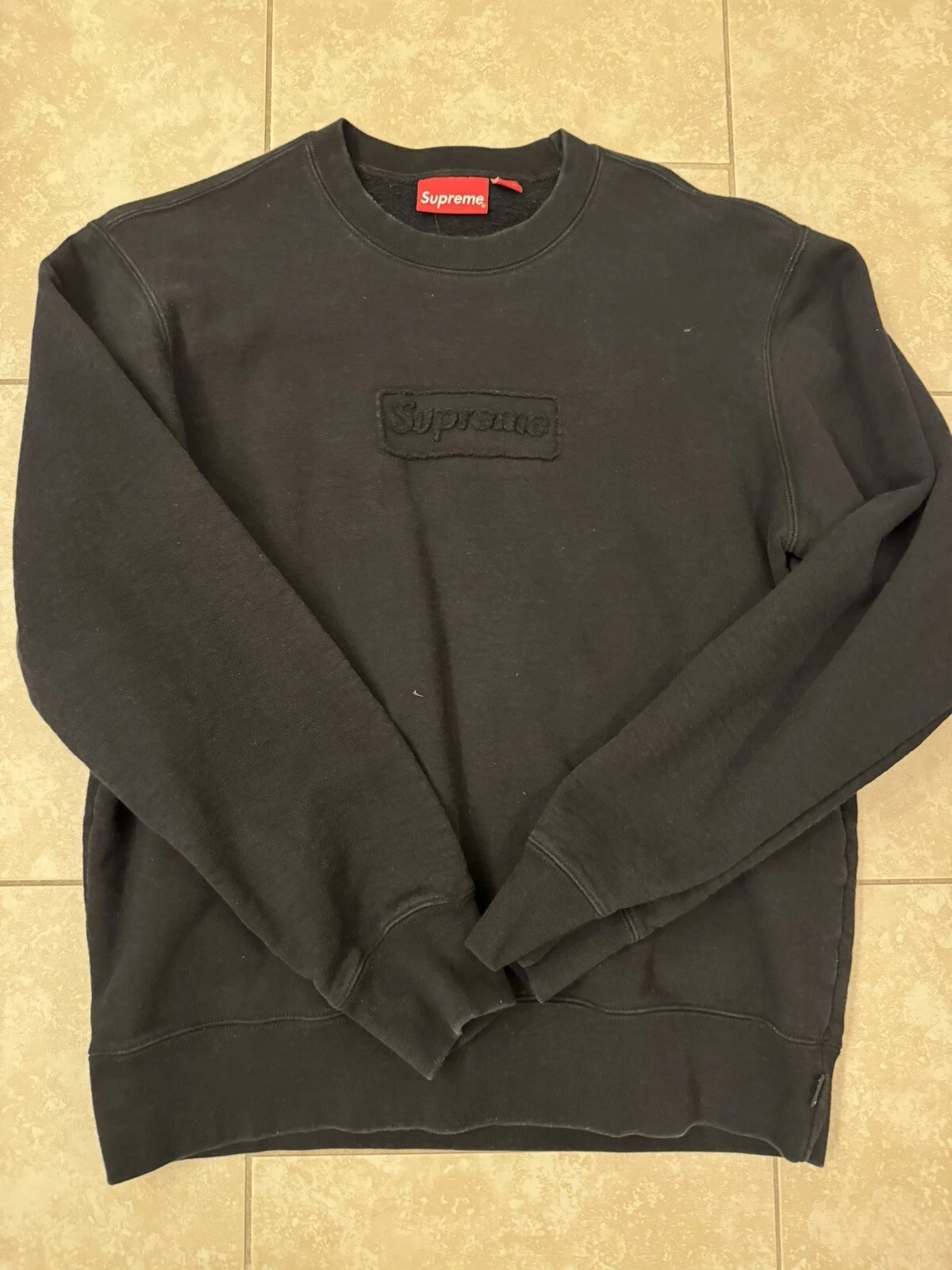 Sweat shirt Supreme Cutout Logo Crewneck noir logo Bogo SS20 TAILLE MOYENNE
