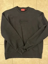 Supreme Cutout Logo Crewneck Sweatshirt Black Bogo Logo SS20 SIZE MEDIUM