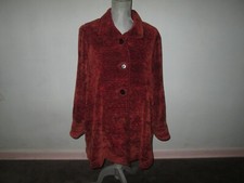 Fiber Artist Lynn Yarrington Handwoven Rust Chenille A-line Jacket Coat Size 2x