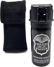 Police Magnum 2oz Flip Top pepper spray Nylon Holster Belt Loop Defense Security