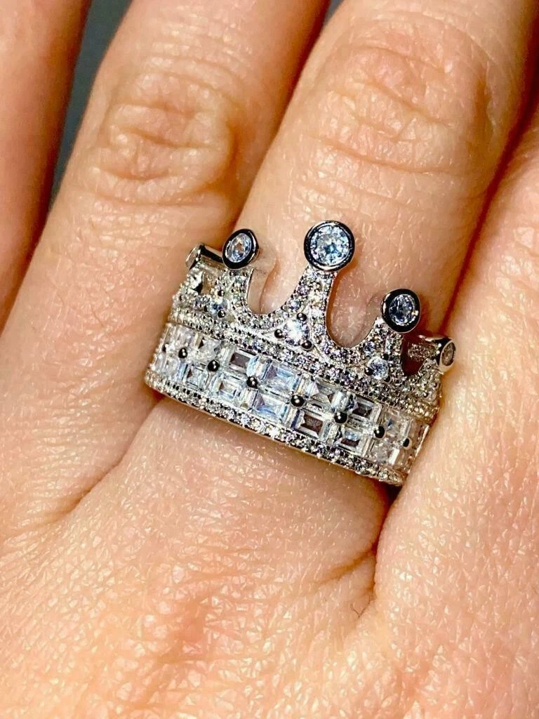 2.00Ct Lab Created Diamond King Crown Hip Hop Men s Engagement Wedding Ring