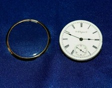 1898 Antique Vintage Elgin Gold Pocket  Watch Movement With Crystal