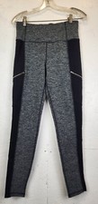 Athleta Leggings Women  s Medium Marled Gray Zipper Pockets Mid Waist