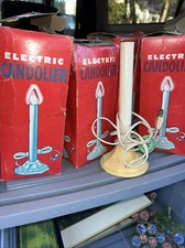 SET OF 4 RARE S.S. KRESGE VINTAGE PLASTIC SINGLE LIGHT CANDOLIER original Boxes