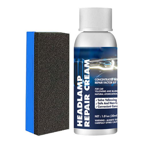 30/50ml Car Headlight Restoration Polish Cream W/Sponge Fast Removes Yellow Haze - Picture 3 of 12
