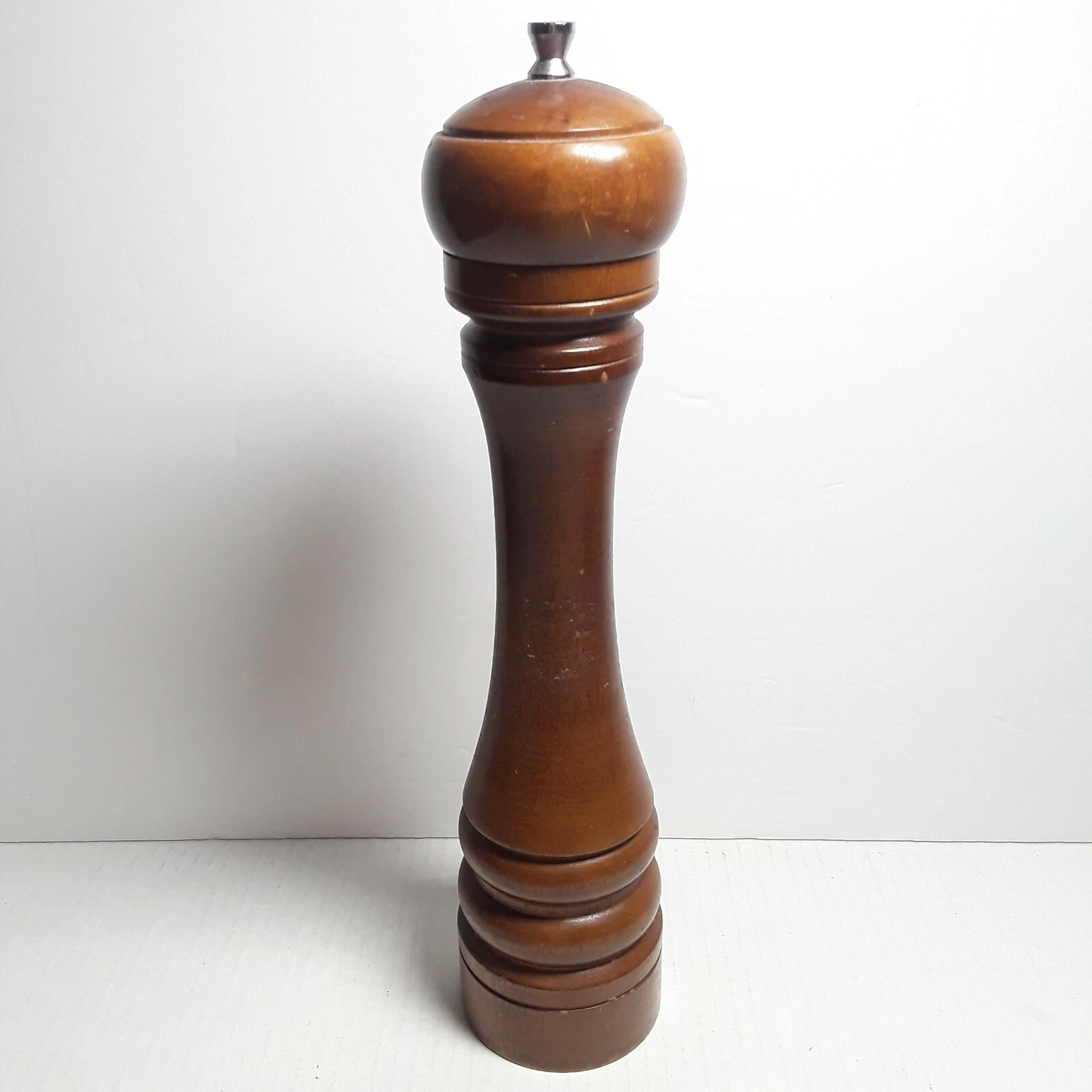 Vintage Mr Dudley MCM Solid Wood Pepper Grinder Mill Shaker 12" Tall