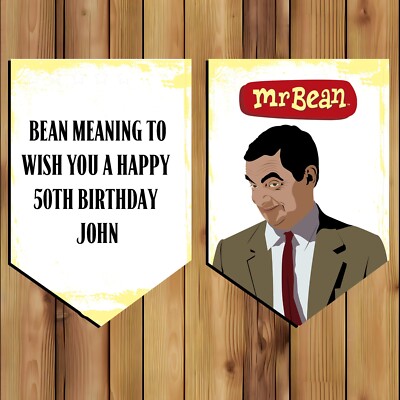 Personalised Bunting,Mr Bean Party Decorations,tv , Party Banner , Ribbon
