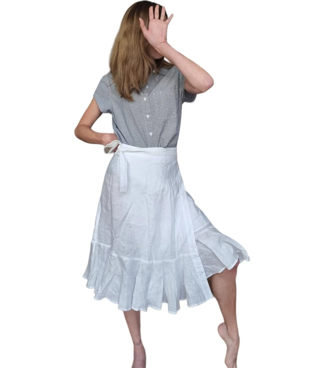 Linen midi hotsell skirt uk