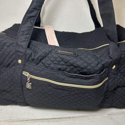 NWT Bagsmart Weekender Overnight bag Duffle Carry On Travel Bag Quilted Black - Picture 5 of 13