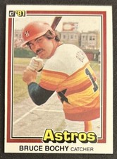 1981 Donruss Bruce Bochy Baseball Card 20 Astros Catcher FR/GD Very Off-Centered