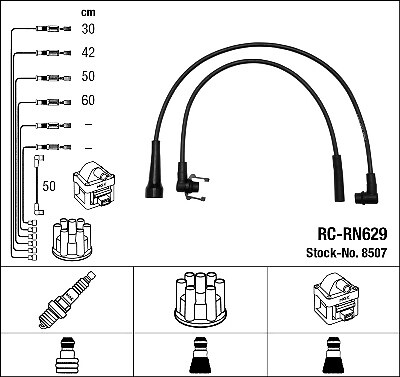 8507 NGK Ignition Cable Kit for RENAULT