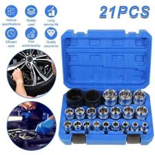 21Pcs 1/2" Drive Universal Spline Socket 12-point 8-36mm CR-V Metric Socket Set