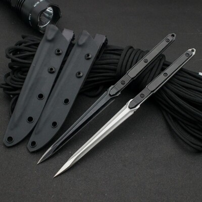 Needlepoint DoubleEdge 440C Fixed Blade Aluminum Handle Tactics Dagger ...
