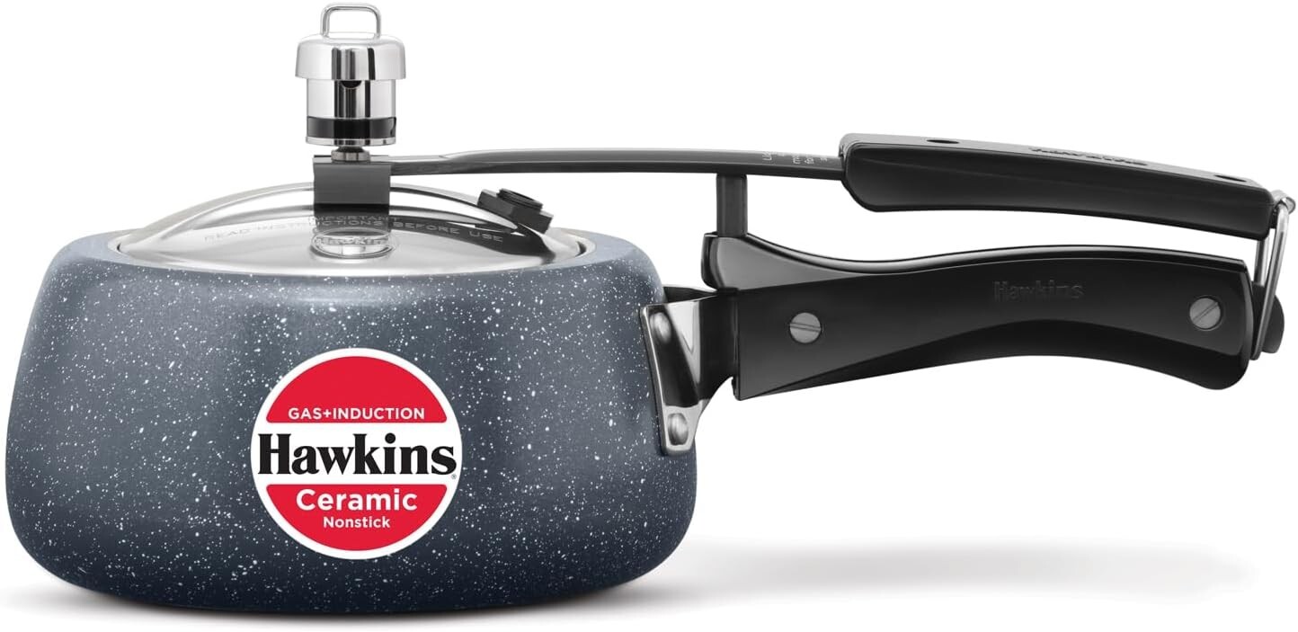 Hawkins 2  Litre Ceramic Nonstick Pressure Cooker, Induction Inner Lid Cooker