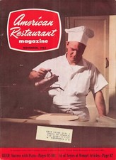 VTG 1953 Print Ad American Restaurant COVER Chef Valentino Theresas Pizzeria