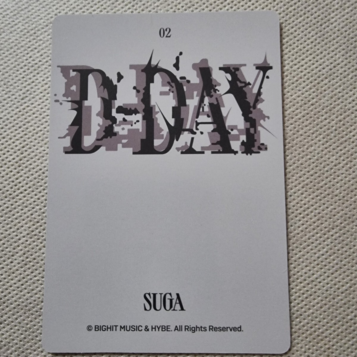 BTS SUGA AGUST D TOUR D-DAY WEVERSE OFFICIAL MD MINI PHOTOCARD