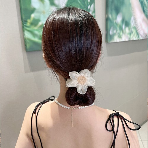maglia fiore scrunchy colore nero e giallo - Foto 7 di 9