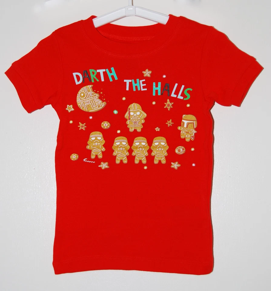 Nuevo con etiquetas Juego de pijama de vacaciones rojo negro Star Wars de cebra manchada 3 piezas talla 3T Foto 2 de 4