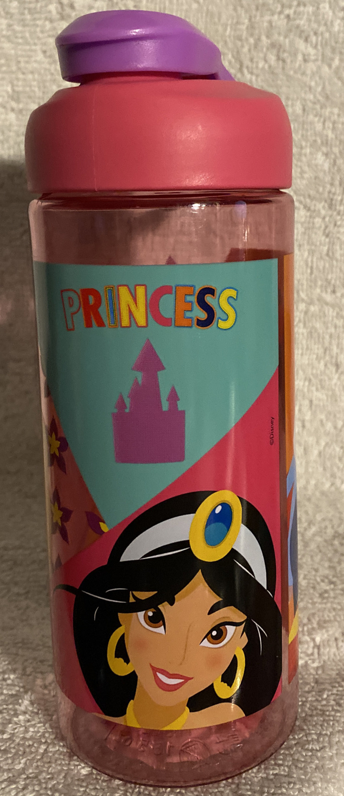 Disney Princess Water Bottle 16.5oz NEW Jasmin Snow White Ariel Rapunzel !!!