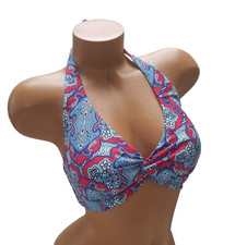 Tommy Bahama Women's Riviera Tile Twist Halter Bikini Top, Multi, Medium