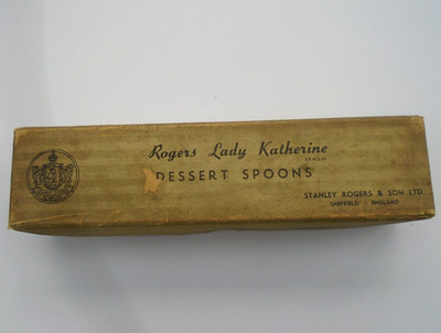 Vintage Boxed Set 6 Stanley Rogers Lady Katherine versilberte Dessertlöffel